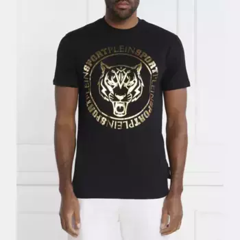 Круглая футболка стандартного кроя Plein Sport, черный