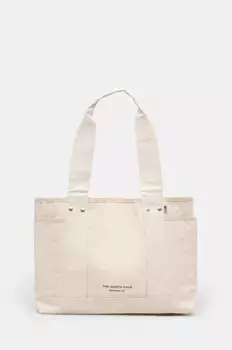 Круглая хлопковая сумочка The North Face, бежевый