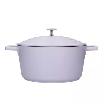 Круглая кастрюля MasterClass с крышкой, 4 л, литая сталь, можно использовать в духовке, устойчива к царапинам, антипригарное покрытие, цвет лаванды Kitchen Craft