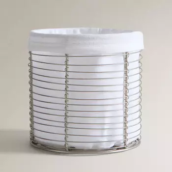 Круглая корзина с тканевой подкладкой Zara Home, 15х15х15 см