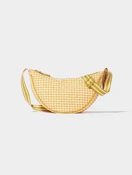 Круглая мини-сумка на плечо (в клетку) Uniqlo, желтый