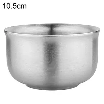 Круглая миска для рисового супа из нержавеющей стали с двойными стенками, кухонная посуда 10,5 см # 10,5 см # 112 г Hameb