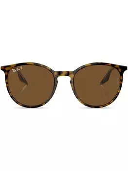 Круглая оправа с логотипом Солнцезащитные очки Ray-Ban, коричневые