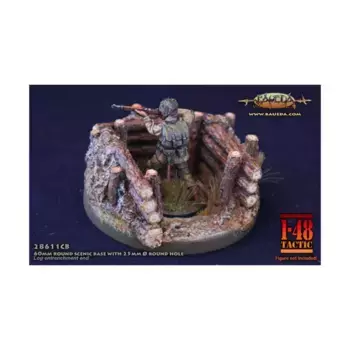 Круглая подставка для живописи диаметром 60 мм с круглым отверстием № 2 25 мм (лесная траншея), Miniature Bases & Accessories (Baeuda)