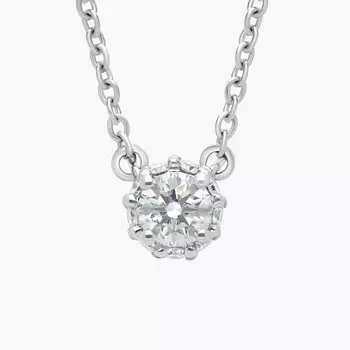 Круглая подвеска с бриллиантом скрытого ореола из 14-каратного белого золота (1/4 карата) Blue Nile