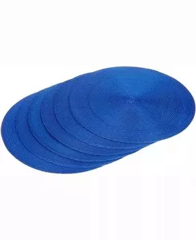 Круглая полипропиленовая тканая подставка для столовых приборов, набор из 6 шт Design Imports, синий