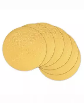 Круглая полипропиленовая тканая подставка для столовых приборов, набор из 6 шт Design Imports, желтый