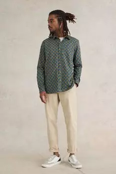 Круглая рубашка с цветочным принтом White Stuff, синий