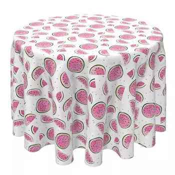 Круглая скатерть, 100% хлопок, 60 круглых дюймов, арбузный десерт