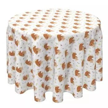 Круглая скатерть, 100% хлопок, 60 круглых дюймов, Bear Hugs