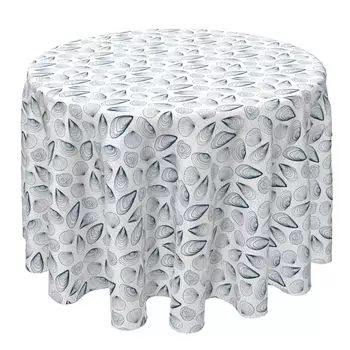 Круглая скатерть, 100 % хлопок, 60 круглых дюймов, «Океанские ракушки и волны».