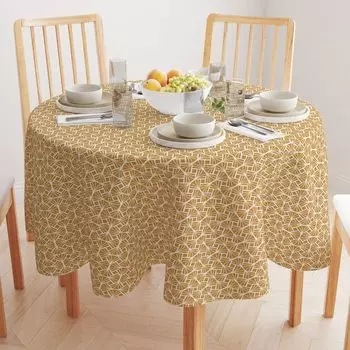 Круглая скатерть, 100% хлопок, 60 круглых дюймов, ромбовидный арт-деко