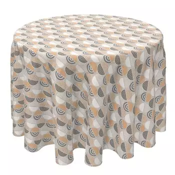 Круглая скатерть, 100 % хлопок, 60 круглых дюймов, с геометрическим узором в виде кругов