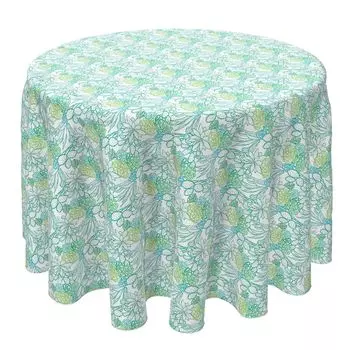 Круглая скатерть, 100% хлопок, 60 круглых дюймов, сочный садовый дизайн