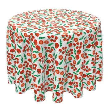 Круглая скатерть, 100% хлопок, 60 круглых дюймов, Tomato Garden