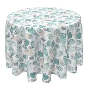 Круглая скатерть, 100% хлопок, 60 круглых дюймов, Trendy Shells