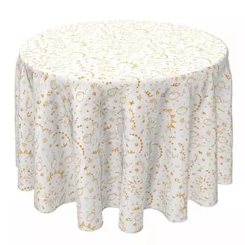 Круглая скатерть, 100% хлопок, 60 кругов", нарисованные вручную праздники