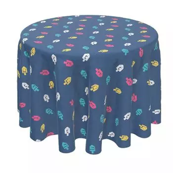 Круглая скатерть, 100% полиэстер, 70 дюймов, круглая, простой бросок Dreidel