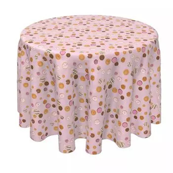 Круглая скатерть, 100% полиэстер, 70 дюймов, круглая, сладкая выпечка в виде пончиков