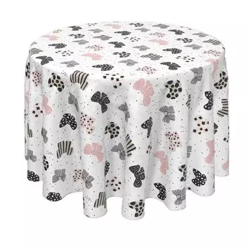 Круглая скатерть, 100 % полиэстер, 70 дюймов, круглая, с узорчатыми бантами.