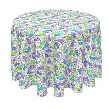 Круглая скатерть, 100% полиэстер, 70 дюймов, круглые, руки и глаза зомби