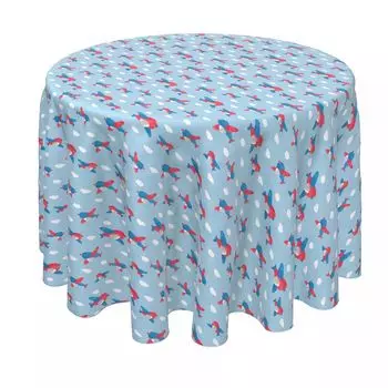 Круглая скатерть, 100% полиэстер, 70 дюймов, в облаках