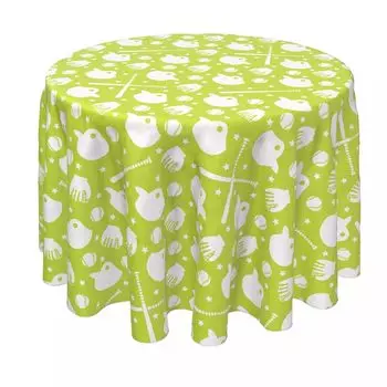Круглая скатерть, 100% полиэстер, круглая 60 дюймов, бейсбольное снаряжение
