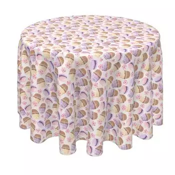 Круглая скатерть, 100% полиэстер, круглая 60 дюймов, фиолетовые конфеты
