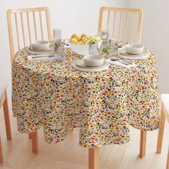 Круглая скатерть, 100% полиэстер, круглая 70 дюймов, все необходимое для празднования Хануки