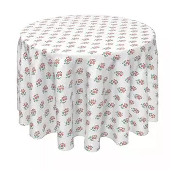 Круглая скатерть, 100% полиэстер, круглая 70 дюймов, кусты клубники