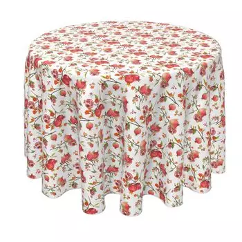 Круглая скатерть, 100% полиэстер, круглая 70 дюймов, гранатовый рай