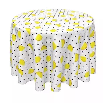 Круглая скатерть, 100% полиэстер, круглая 90 дюймов, летние лимоны