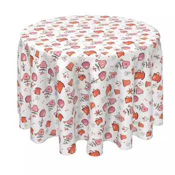 Круглая скатерть, 100% полиэстер, круглая длина 60 дюймов, Love of Plants