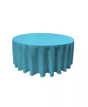 Круглая скатерть из полиэстера и поплина шириной 108 дюймов – прочная и элегантная для любого случая Slickblue, синий