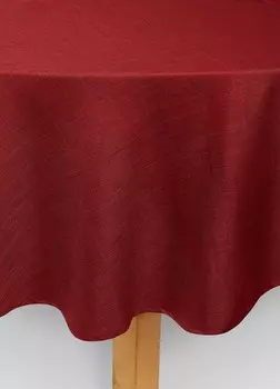 Круглая скатерть с эффектом льна Croff, красный