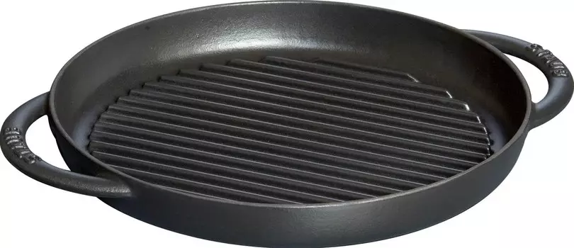 Круглая сковорода-гриль Staub 10 дюймов, матовая черная ZWILLING, Black (Black 19-3911Tcx)