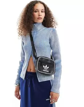 Круглая сумка Adicolor черного цвета с трилистником adidas Originals
