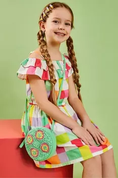 Круглая сумка через плечо для девочки связана крючком Angels By Accessorize, зеленый