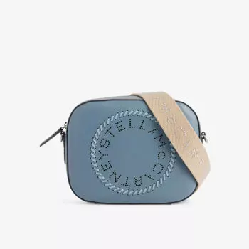 Круглая сумка через плечо из искусственной кожи Stella Mccartney, голубой