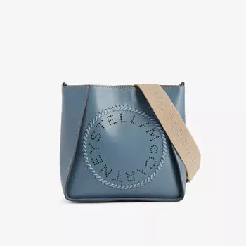 Круглая сумка через плечо из искусственной кожи Stella Mccartney, голубой