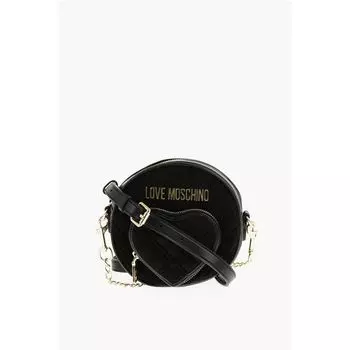 Круглая сумка через плечо LOVE из искусственной кожи и ткани с сердцем Moschino, черный