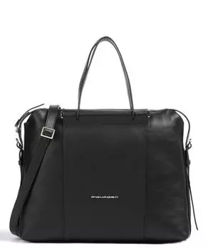 Круглая сумка для ноутбука 14 из зерненой кожи Piquadro, черный