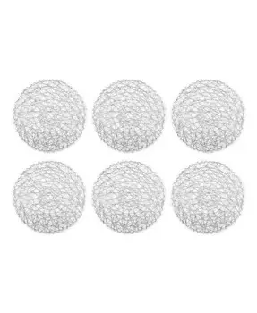 Круглая тканая бумажная подставка для столовых приборов, набор из 6 шт Design Imports, серебро