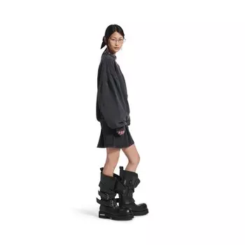 Круглая толстовка с проколотыми краями, размер оверсайз BALENCIAGA, черный