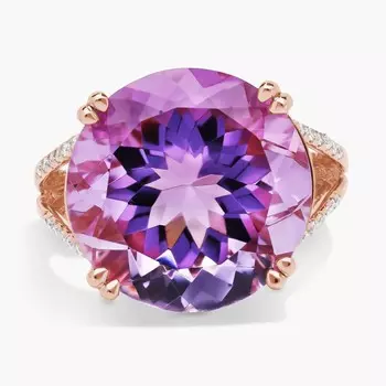 Круглое кольцо Rose De France из розового золота 14 карат Blue Nile