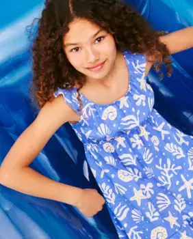 Круглое платье на бретелях Kids El Corte Ingls, синий