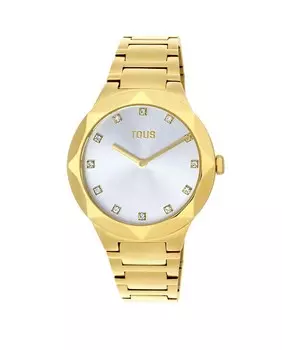 Круглые аналоговые женские часы Karat со стальным браслетом IPG золотого цвета Tous, золотой
