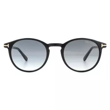 Круглые черные серые солнцезащитные очки с градиентом Tom Ford, черный