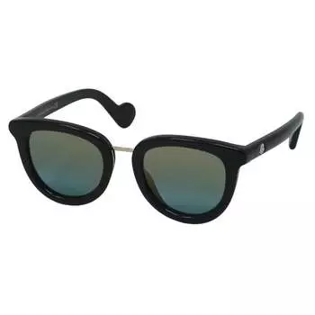 Круглые дамы блестящие черно-синие с градиентом ml0044 Moncler, черный