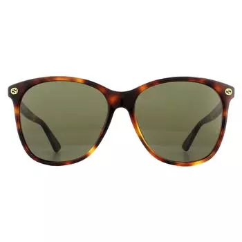 Круглые коричневые солнцезащитные очки Havana Gucci, коричневый